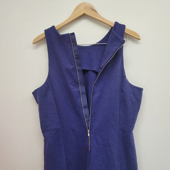 Womens Banana Republic Size 12 Navy Blue Dress Sleeveless Stretch Comfort - Picture 7 of 7